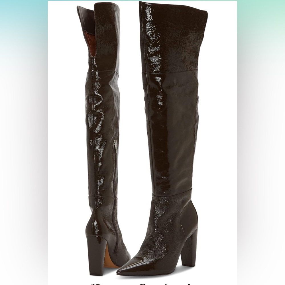 NEW Vince Camuto Minnada Wide Calf Rootbeer Over the Knee Boot
